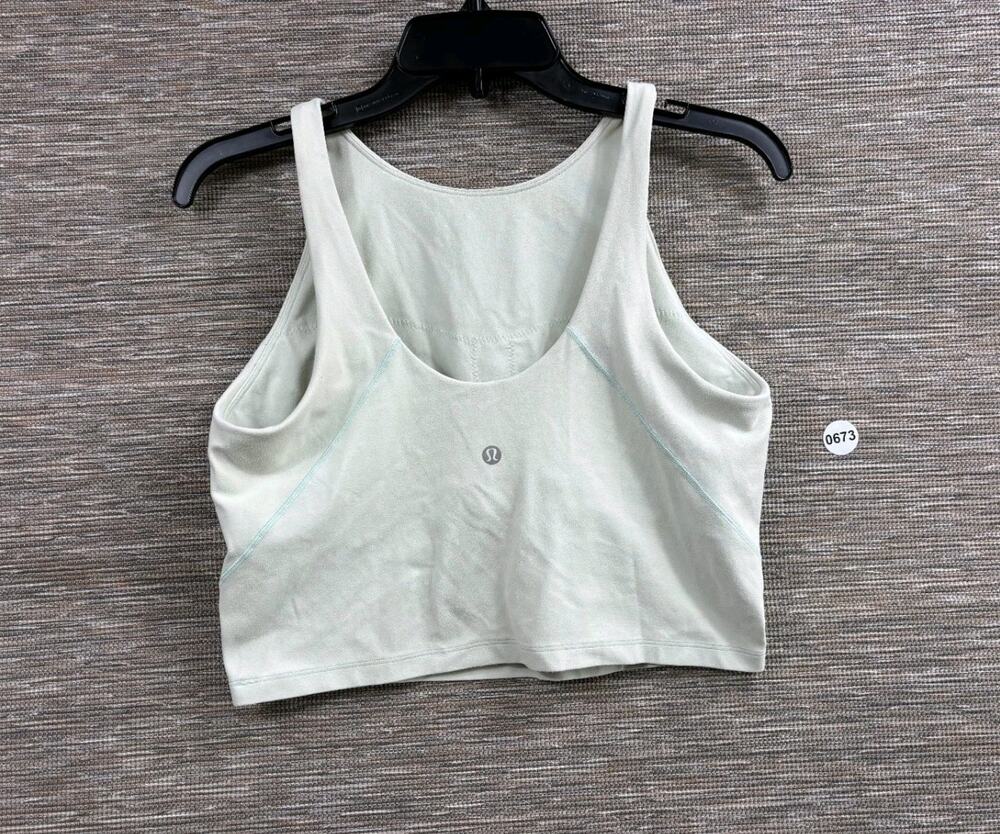 Lululemon Sports Bra Womens Size 10 Mint Longline High Neck Yoga Top LW1DKES.0